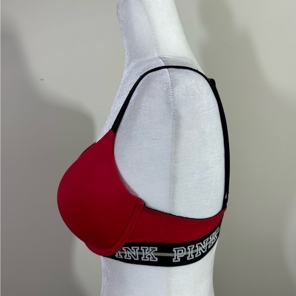Pink Victoria Secret sz 34D bra red t—shirt style super cute - Picture 3 of 10